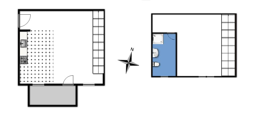 Teraslı maisonette dairenin kat planı - HTW yakınında güneye bakan geniş balkonlu güzel maisonette daire