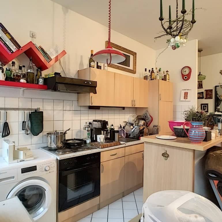 Şehir dairesinde açık plan hazır mutfak - HTW yakınında güneye bakan geniş balkonlu güzel maisonette daire