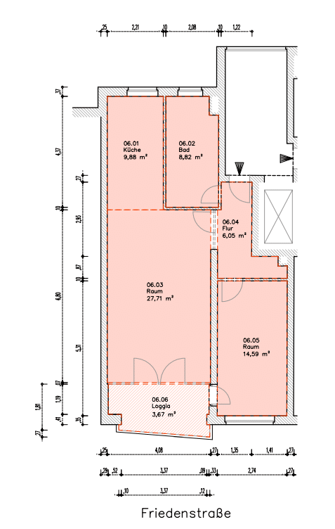 Grundriss WE06 - Helle 2-Zimmer-Wohnung mit Balkon in ruhiger Lage