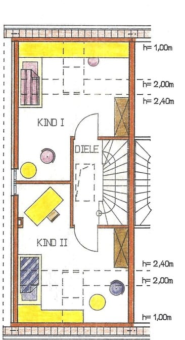 平面图 - 位于 Falkensee 的联排别墅。