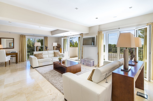 Living room - Port Andratx: Großzügige Villa mit 4 Schlafzimmern, Pool und Panoramablick zu verkaufen
