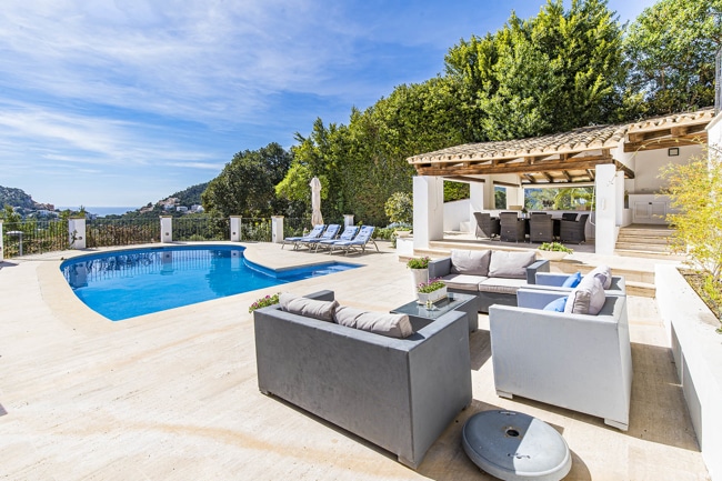 pool - Port Andratx: Großzügige Villa mit 4 Schlafzimmern, Pool und Panoramablick zu verkaufen
