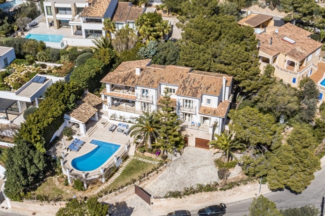 drone - Port Andratx: Großzügige Villa mit 4 Schlafzimmern, Pool und Panoramablick zu verkaufen