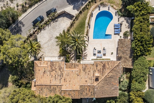 drone - Port Andratx: Großzügige Villa mit 4 Schlafzimmern, Pool und Panoramablick zu verkaufen
