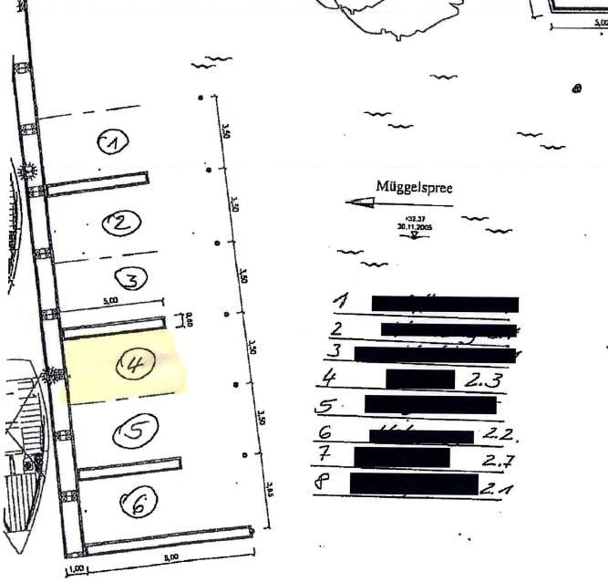 Lageplan Bootsliegeplätze an der Müggelspree - Exklusive Wohnung in direkter Wasserlage!