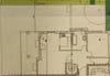 Grundriss Erdgeschoss in Draufsicht mit Badezimmer, Treppe, Eingang und Gartenbereich