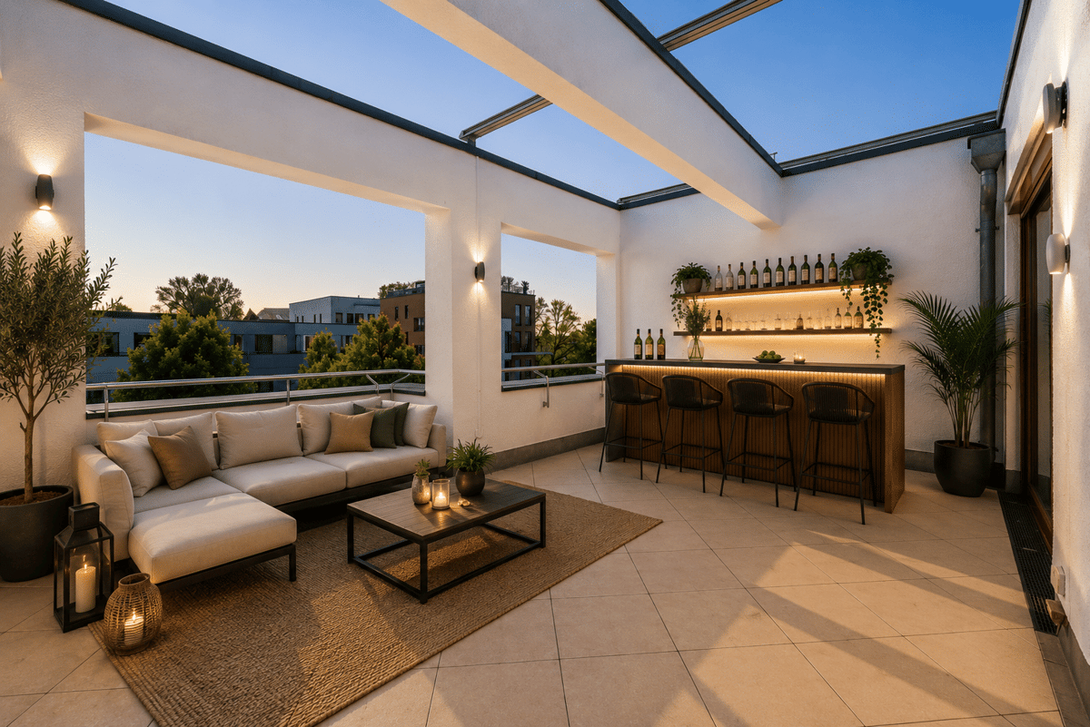 KI Staging Dachterrasse