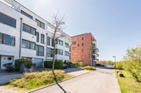 Wohnquartier mit klarer Architektur, viel Grün und unmittelbarer Wassernähe