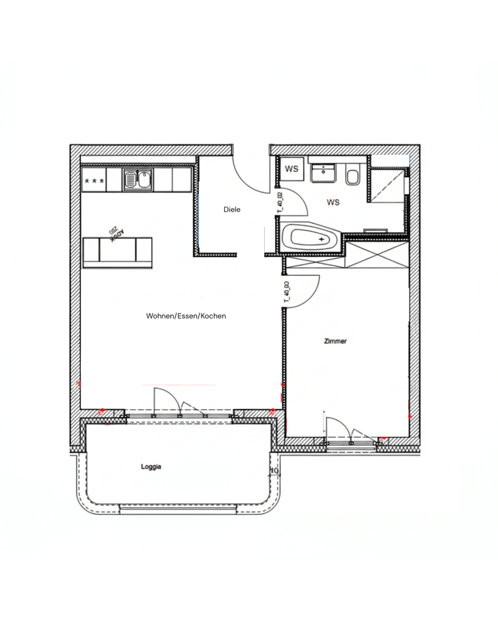 Grundrisse - Zeitlos schön: Helle 2-Zimmer-Wohnung mit Balkon in gefragter Lage