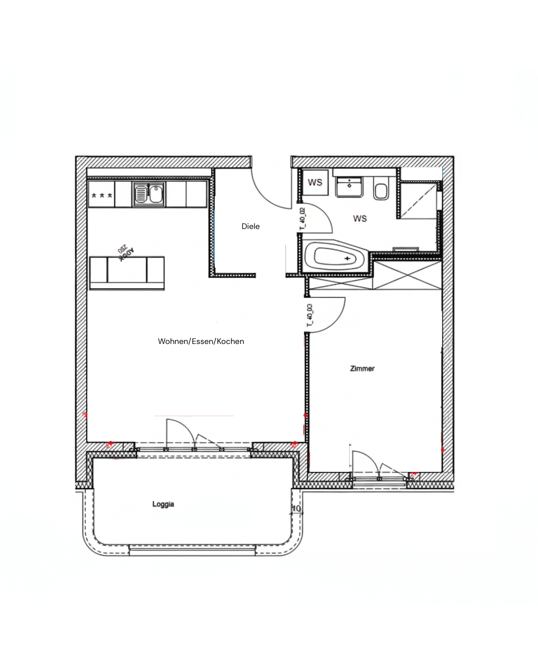 带露台的两室公寓平面图 - 永恒的美丽：位于热门地段、带露台的明亮两室公寓。