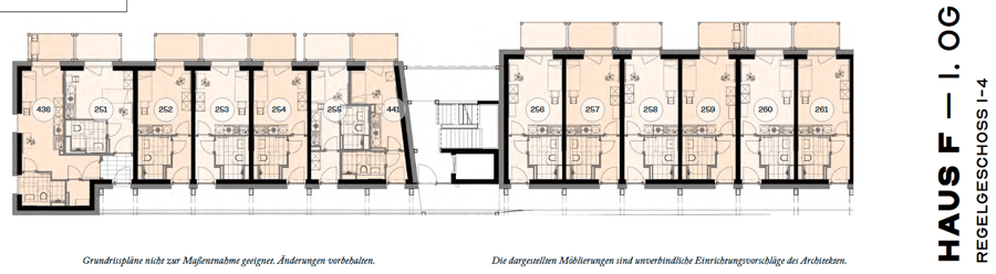 Grundriss 1. OG - Preisgünstige 1-Zimmer-Kapitalanlage mit Balkon im Neubau