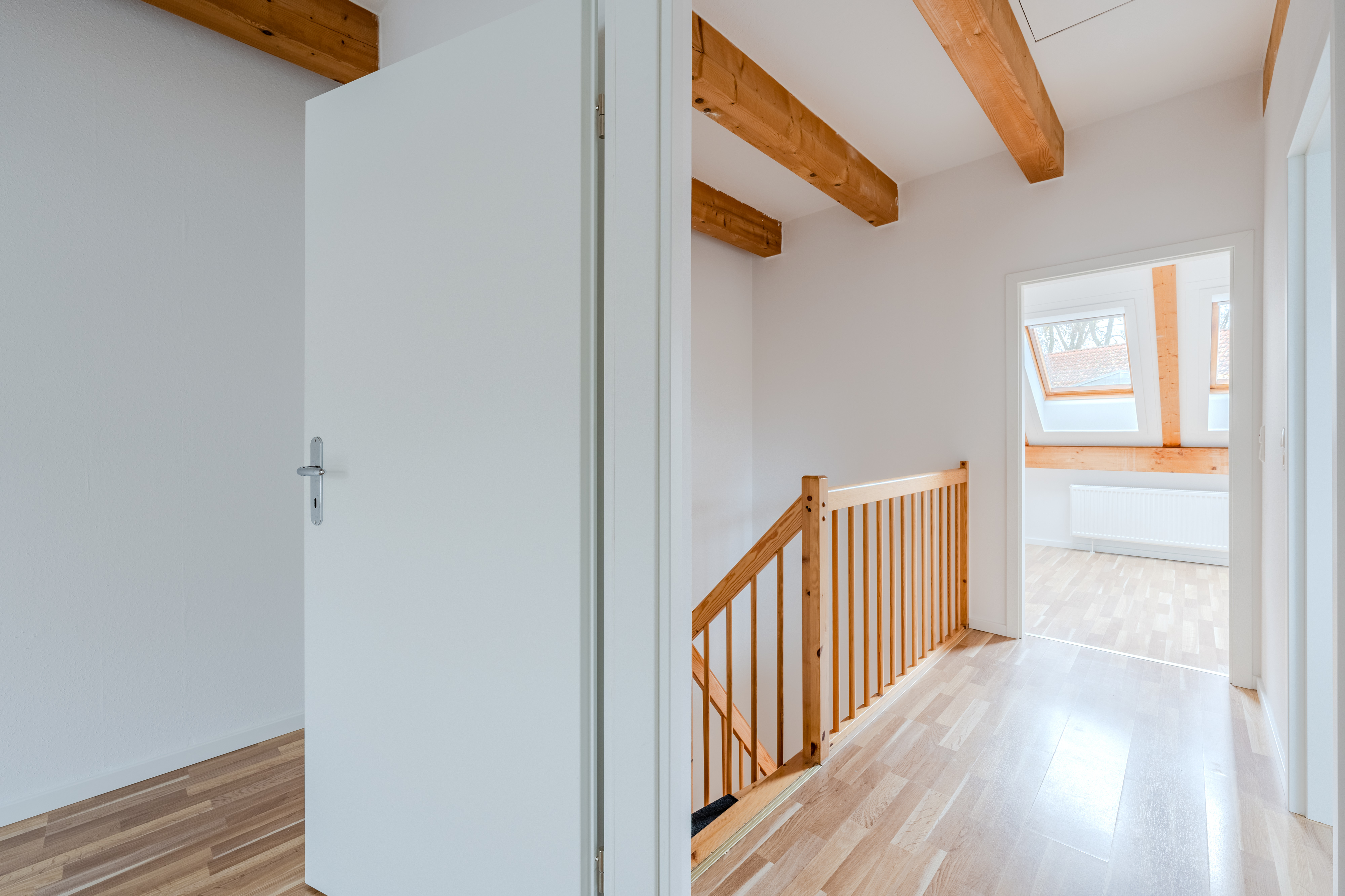 Upper floor hallway - view towards the bedroom - Modernised corner terraced house in a quiet residential area