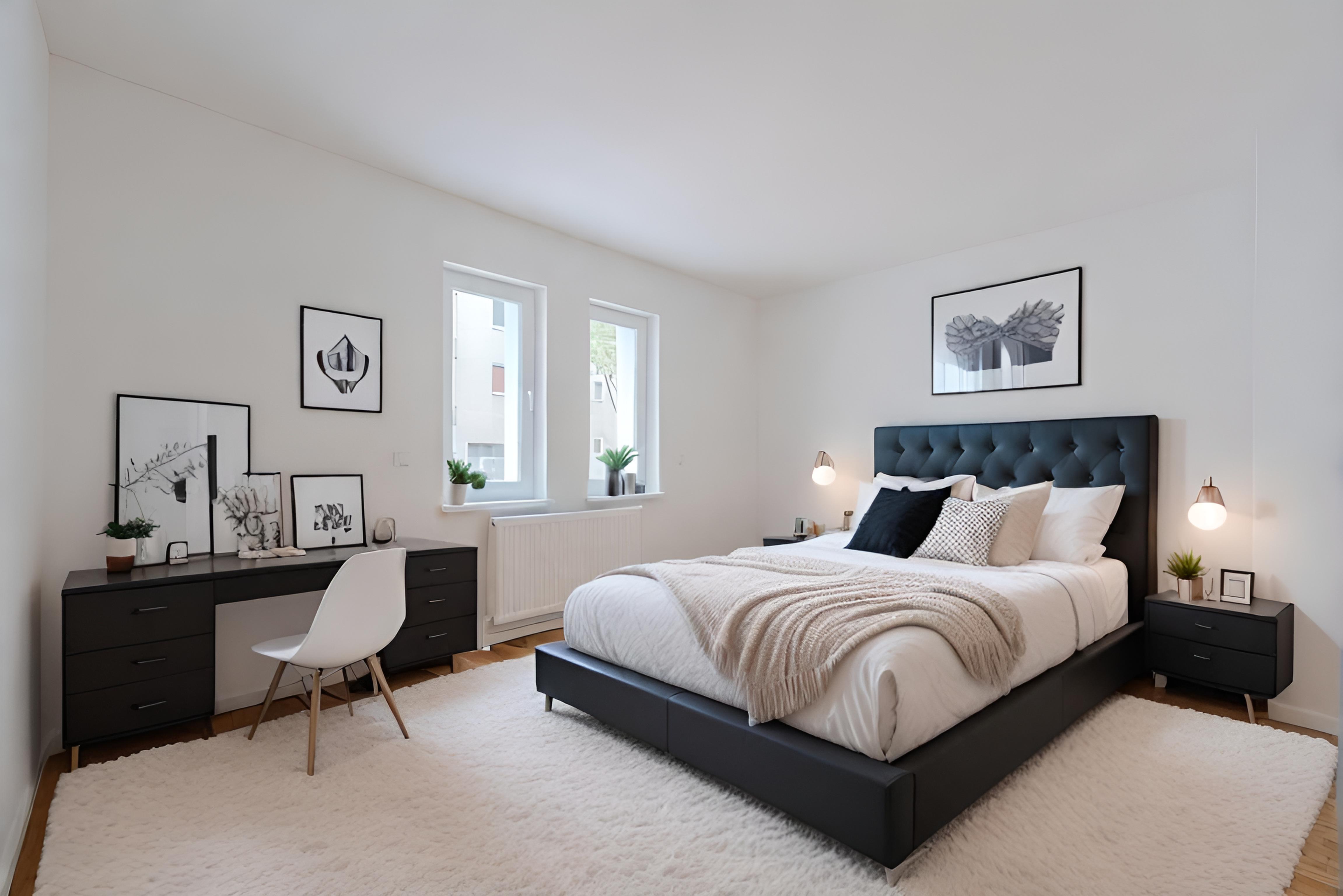 Modernes Schlafzimmer in Neubauwohnung mit Polsterbett - Wunderschöne Terrassenwohnung – Erstbezug – Provisionsfrei