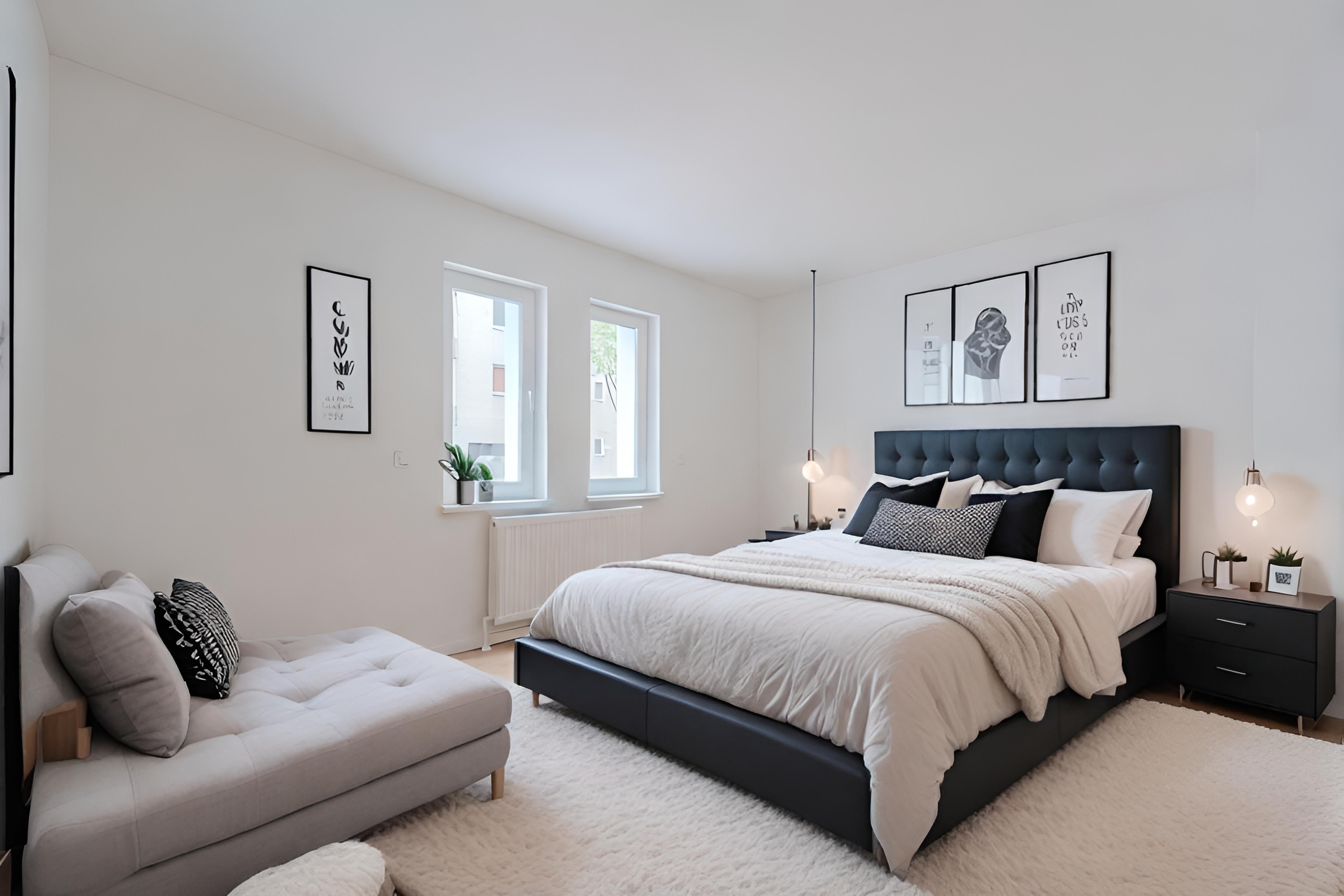 Modernes Apartment Schlafzimmer mit Loungebereich - Wunderschöne Terrassenwohnung – Erstbezug – Provisionsfrei